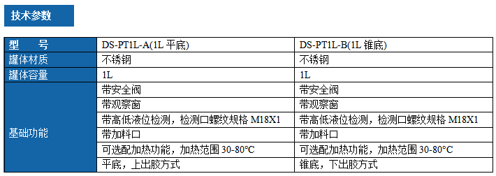 不锈钢压力罐 DS-PT1L