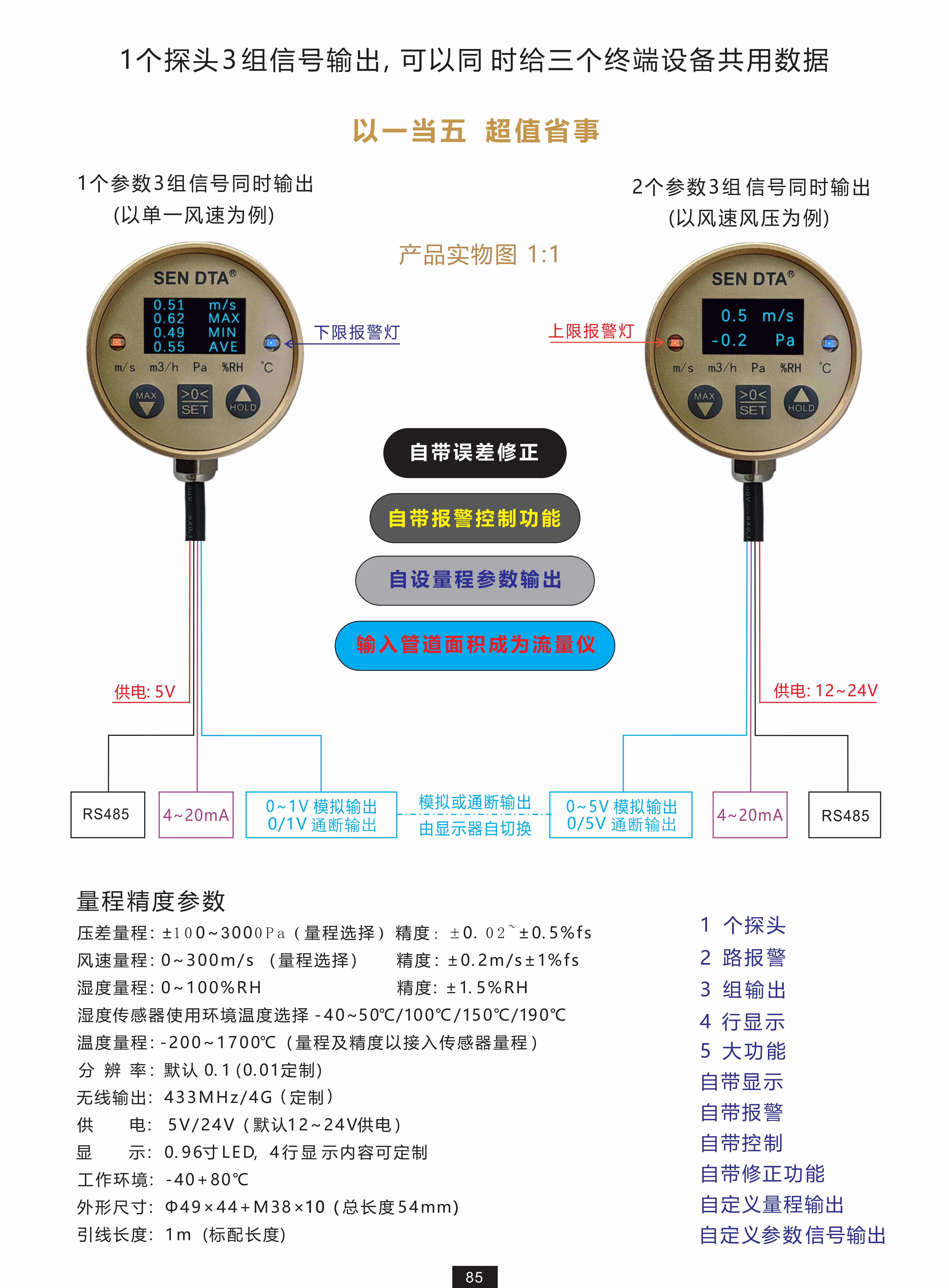 一体化压差风速温湿度仪
