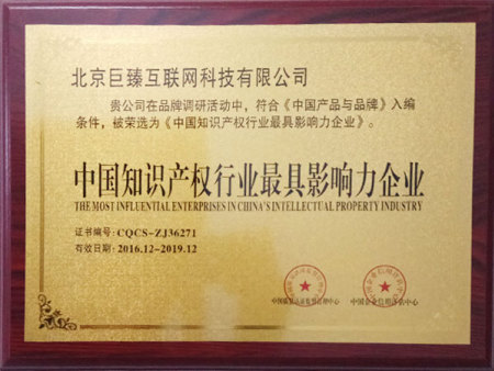 中国知识产权行业最具影响力企业