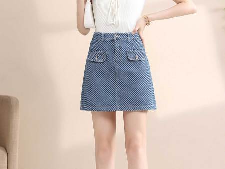 棋盘格A字裙4