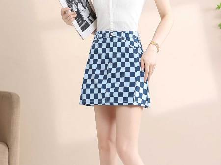 棋盘格A字裙2