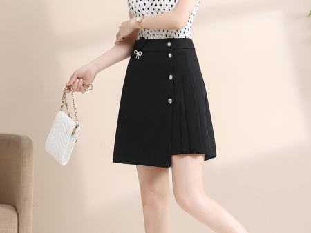 复古纽扣百褶短裙2