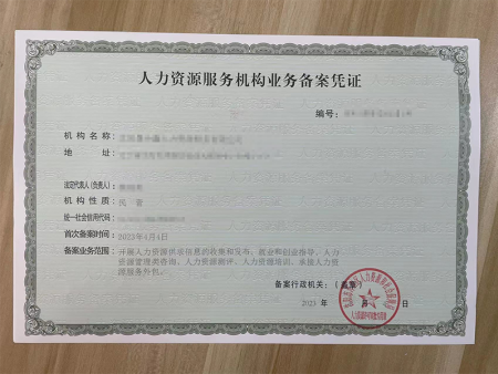 人力资源服务许可证