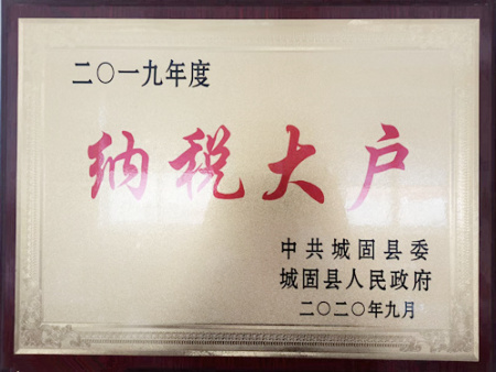 陕西合兴硅砂被评为城固县2019年度纳税大户