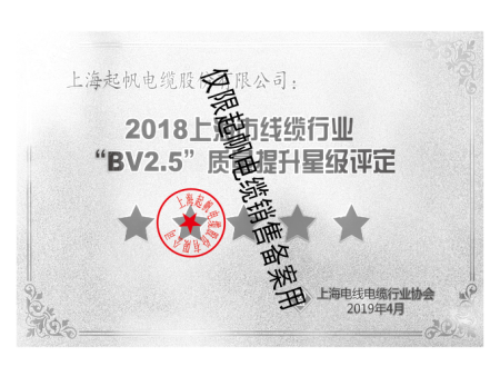上海市线缆行业“BV2.5”质量提升星级评定