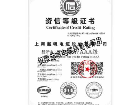 资信等级证书