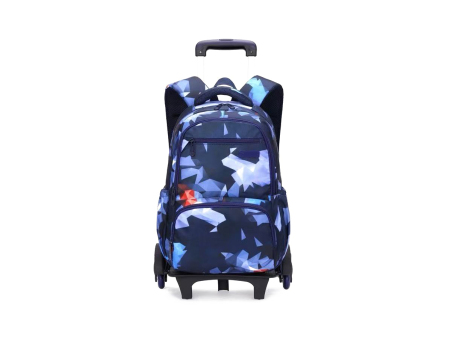 Stylish Geometric Pattern Rolling Schoolbag for Middle School Students XYJ-SB202508012