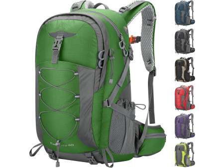 Maelstrom Hiking Backpack,Camping Backpack,40L Waterproof Hiking Daypack with Rain Cover,Lightweight Travel Backpack,Green XYL-HB202508002