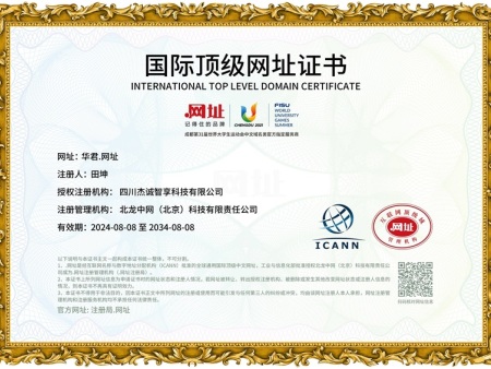 国际顶级网址证书