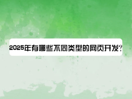 2025年有哪些不同类型的网页开发？
