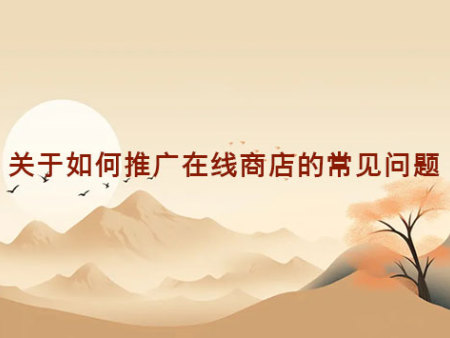关于如何推广在线商店的常见问题？