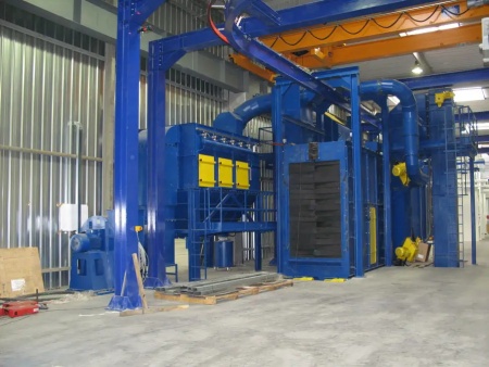 Large hanging shot blasting machine