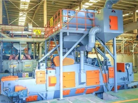 Horizontal pit shot blasting machine