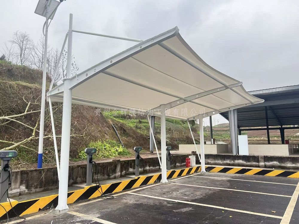 拉杆型膜结构停车棚