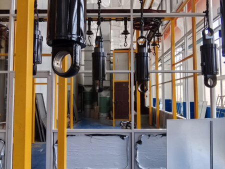 Hydraulic cylinder coating line