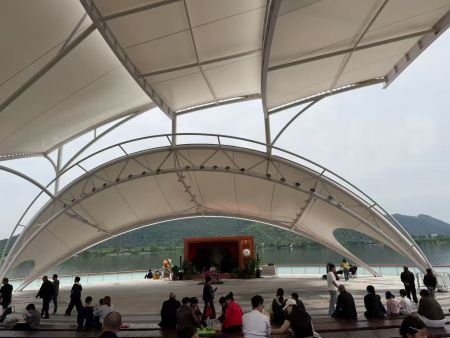 贵州异形景观张拉膜完工案例｜户外休闲艺术景观膜结构施工