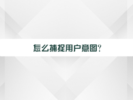 怎么捕捉用户意图？