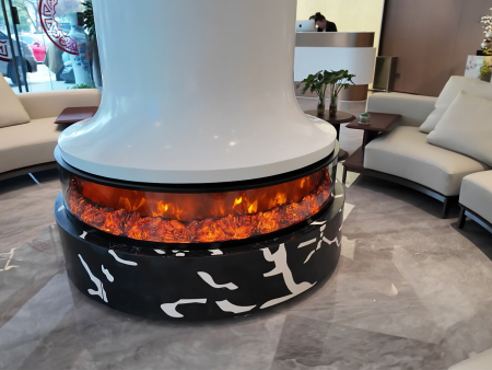 宜兴某品质俱乐部实景案例：莱诺圆柱形电壁炉，360度点亮灵动空间氛围