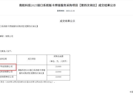 中之继电子2025年中标南航科技项目公告